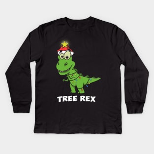 Tree Rex Funny T-Rex Christmas Kids Long Sleeve T-Shirt
